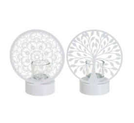 PORTAVELAS 2/M METAL BLANCO 18 X 10 X 22 CM