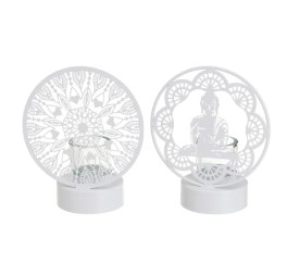 PORTAVELAS 2/M METAL BLANCO 18 X 10 X 22 CM (2598)