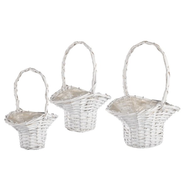 SET 3 CESTAS COLOR BLANCO 31X27X19X46X43cm