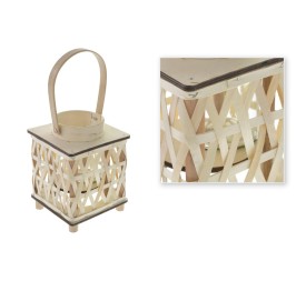 PORTAVELAS BAMBU COLOR NATURAL 16x16h20.5/34cm