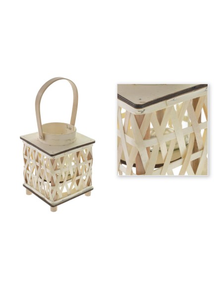 PORTAVELAS BAMBU COLOR NATURAL 16x16h20.5/34cm