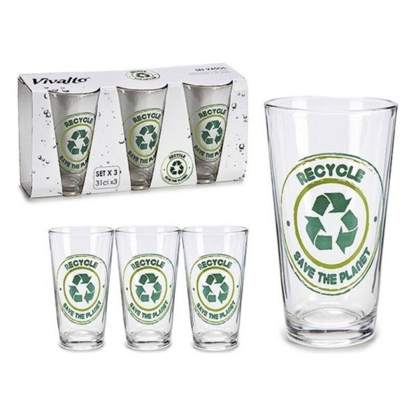 JUEGO 3 VASOS REFRESCO RECYCLE 31CL