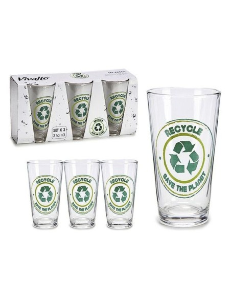 JUEGO 3 VASOS REFRESCO RECYCLE 31CL