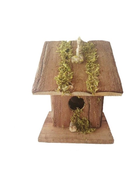 CASETA PAJAROS PORCHE FRONTAL 13x10x16 cm.