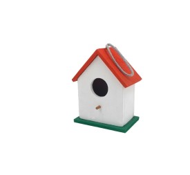 CASETA PAJAROS COLORES M 4/S 12x8x16 cm.