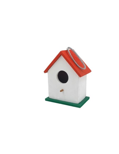 CASETA PAJAROS COLORES M 4/S 12x8x16 cm.