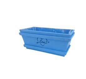 MACETERO PIRAMIDE C/PLASTICO AZUL 28x14x12 cm.