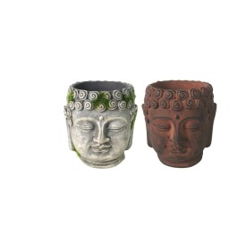 MACETERO CABEZA BUDA PIEDRA / OXIDO 2/S 8,7x8,7x8,2 cm.