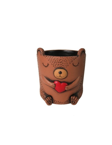 MACETERO OSO CORAZON M 15,5x14x15,1 cm.