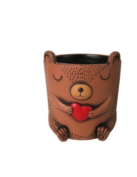 MACETERO OSO CORAZON L 19,3x17x18 cm.