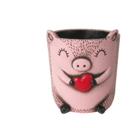 MACETERO CERDO CORAZON L 18,8x17,4x17,8 cm.