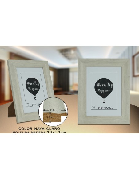 PORTAFOTO MADERA DM-405 15X20CM (12/36)