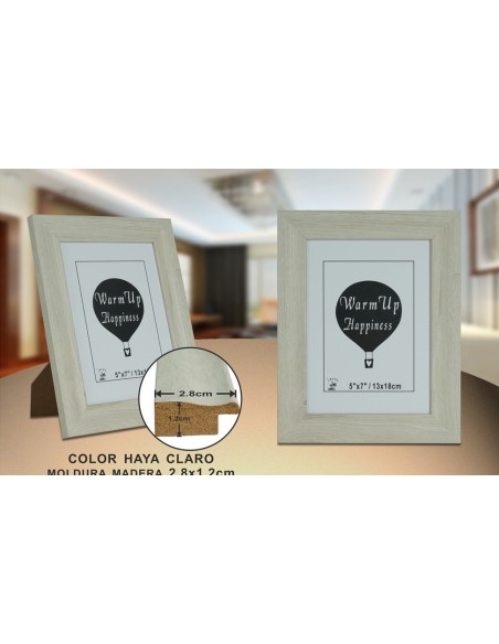 PORTAFOTO MADERA DM-405 13X18CM (12/36)