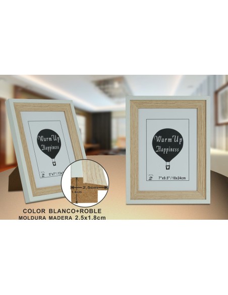 PORTAFOTO ROBLE/BL DM-404 18X24CM(12/24)