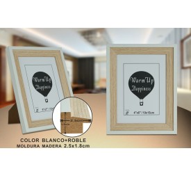 PORTAFOTO ROBLE/BL DM-404 10X15CM(12/48)