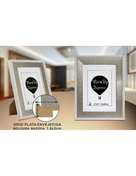 PORTAFOTO MADERA DM-888 15X20CM (12/36)