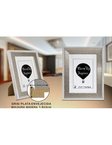 PORTAFOTO MADERA DM-888 13X18CM (12/36)