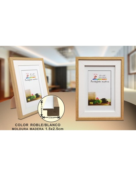 PORTAFOTO MADERA DM-844 20X25CM(12/24)