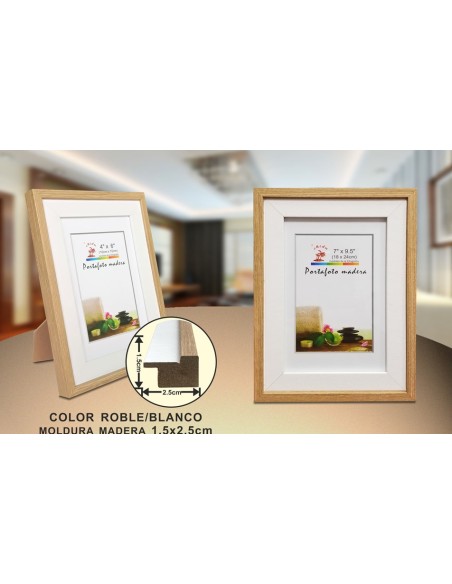 PORTAFOTO MADERA DM-844 18X24CM(12/24)