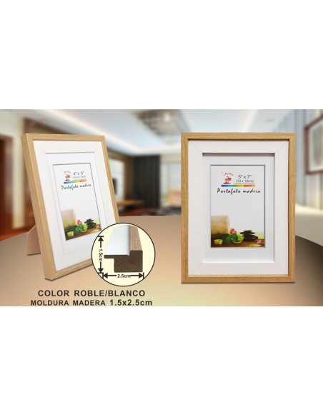 PORTAFOTO MADERA DM-844 13X18CM(12/36)