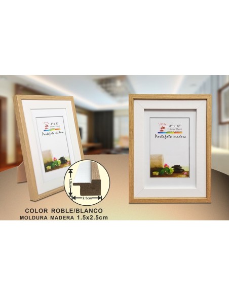 PORTAFOTO MADERA DM-844 10X15CM(12/48)