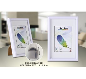 PORTAFOTO BLANCO PVC-604 13*18CM(12/48)