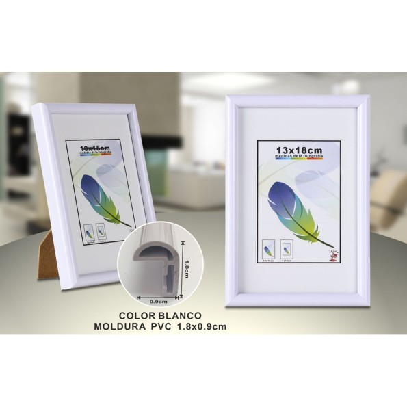 PORTAFOTO BLANCO PVC-604 13*18CM(12/48)