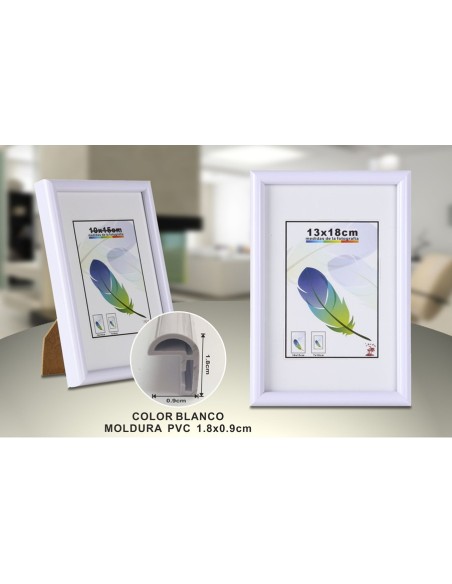 PORTAFOTO BLANCO PVC-604 13*18CM(12/48)
