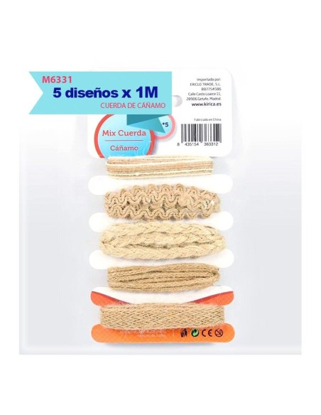 MIX CUERDAS DE CAÑAMO 5CM X 1M