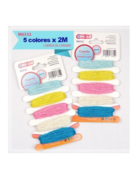 MIX CUERDAS DE CAÑAMO DE COLORES 2MM X 2M MIX CUERDAS DE CAÑAMO DE COLORES 2MM X 2M
