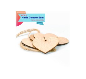 CORAZON DE MADERA CON CUERDA DE CAÑAMO 6CM