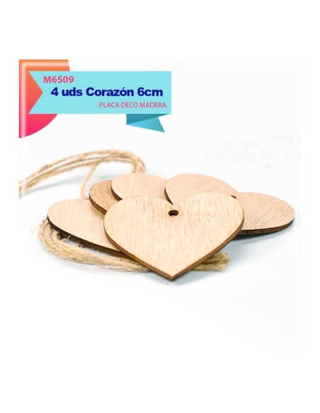 CORAZON DE MADERA CON CUERDA DE CAÑAMO 6CM