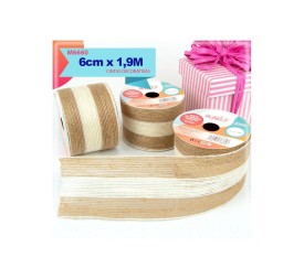 CINTA DE CAÑAMO BICOLOR NATURAL 6CM X 1.9M