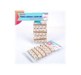 CINTA DE CAÑAMO CON ENCAJE DE ALGODON LATERAL 3