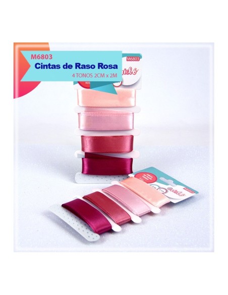 CINTA DE RASO TONOS ROSA 2CM X 2M