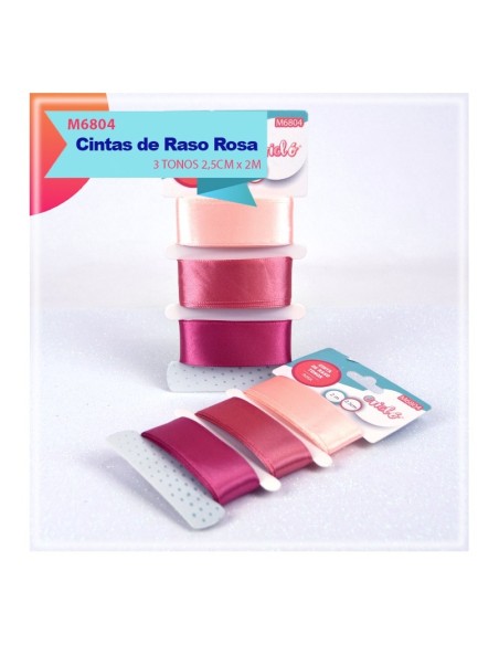 CINTA DE RASO TONOS ROSA 2.5CM X 2M