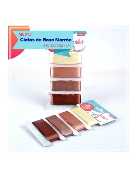 CINTA DE RASO TONOS MARRON 2CM X 2M