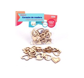 PLACAS DE MADERA CORAZON 30PCS