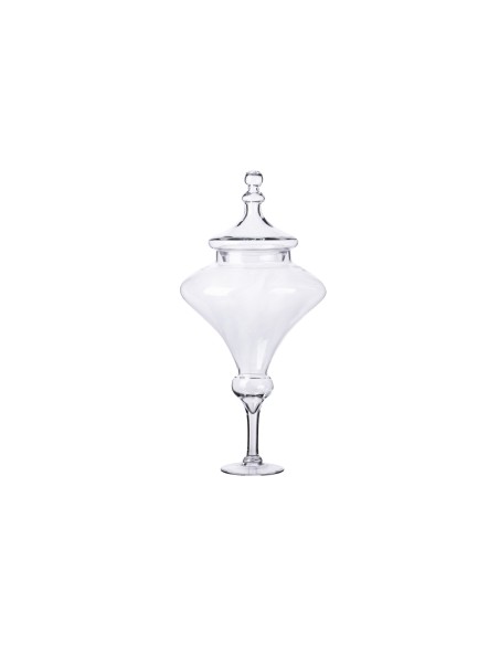 BOMBONERA CRISTAL TRANSPARENTE 17X17X55 CM