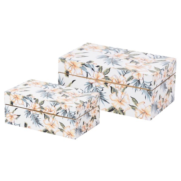 SET 2 CAJAS FLORES 25X15X11/20X12X8 CM