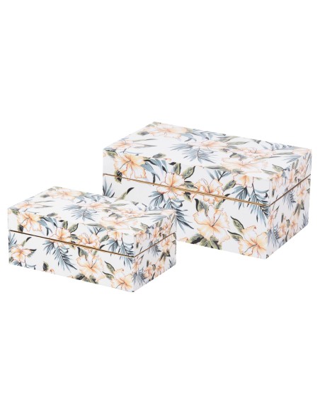 SET 2 CAJAS FLORES 25X15X11/20X12X8 CM