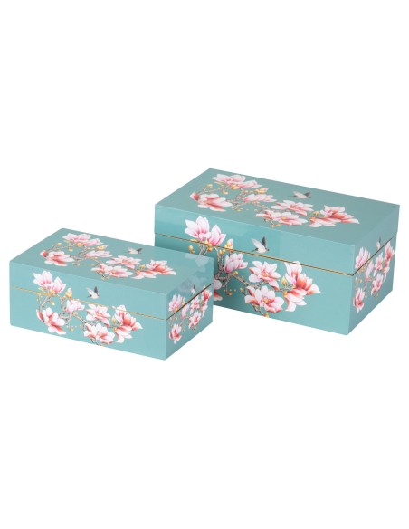 SET 2 CAJAS FLORAL 25X15X11/20X12X8 CM