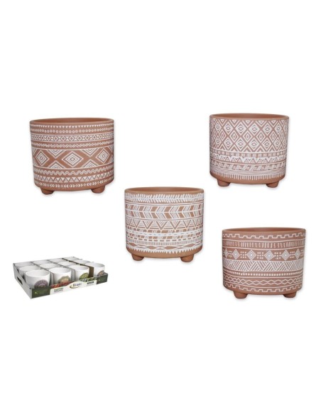 MACETA DISEÑO BOHO 12X10cm 4 Surt.