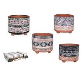 MACETA DISEÑO ETNICO COLORES 12x10cm