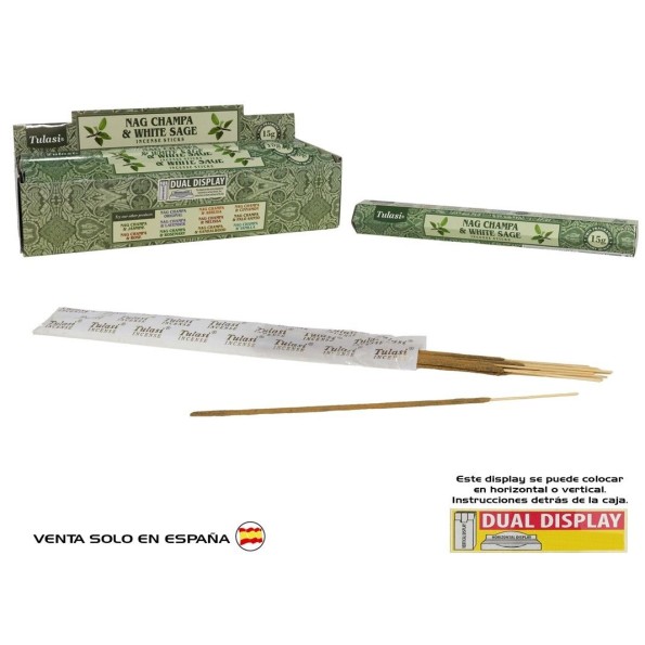 INCIENSO 15G 14 STICKS TULASI NAG CHAMPA WHITESAGE