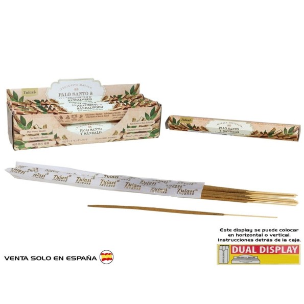 INCIENSO 15G 14 STICKS TULASI PALO SANTO & SANDALWOOD