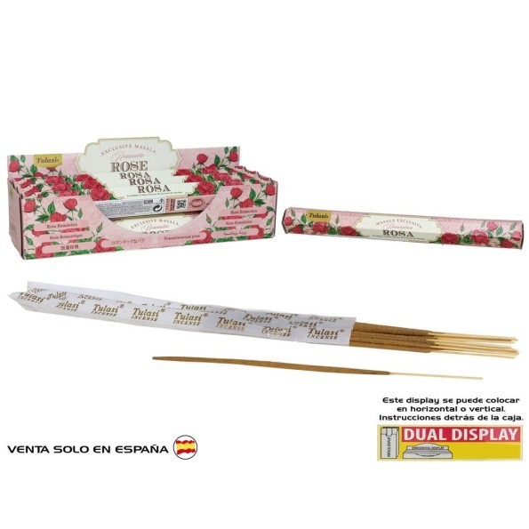 INCIENSO 15G 14 STICKS TULASI ROMANTIC ROSE