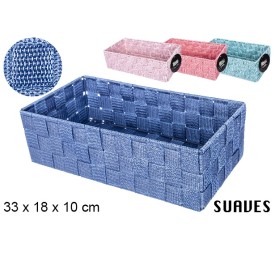 CESTA NYLON COLOR FUCSIA SURTIDOS 33X18X10CM