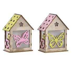 DECORACION LUMINOSA LED MADERA 9X6X12 CASA 2 SURT.