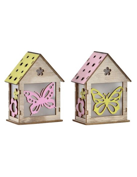 DECORACION LUMINOSA LED MADERA 9X6X12 CASA 2 SURT.